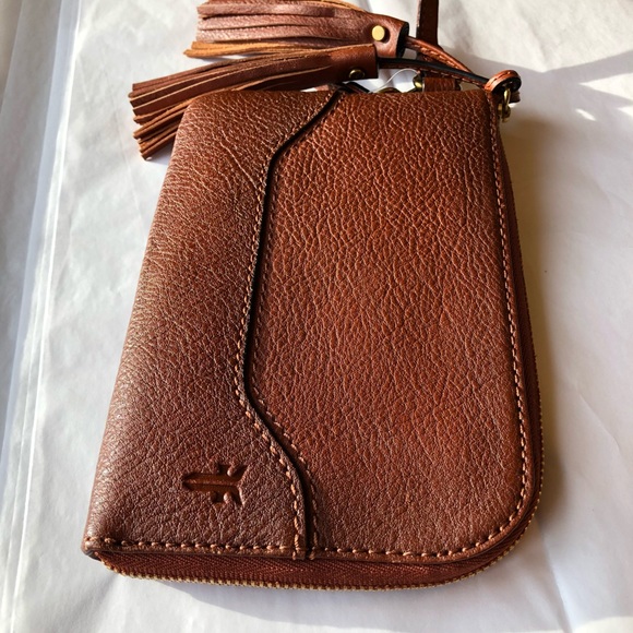 Frye Accessories - NEW FRYE LEATHER WRISTLET CLUTCH BAG WITH TASSELS